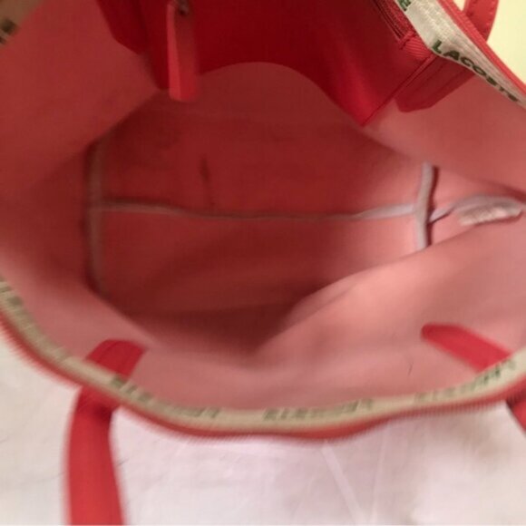 Lacoste L.12.12 Medium Tote Bag Coated Canvas Zip Top Shoulder bag Travel Preppy - Picture 7 of 16